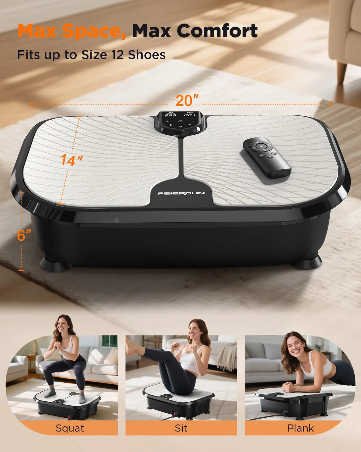 330 lb Vibration Plate – At-home controls
