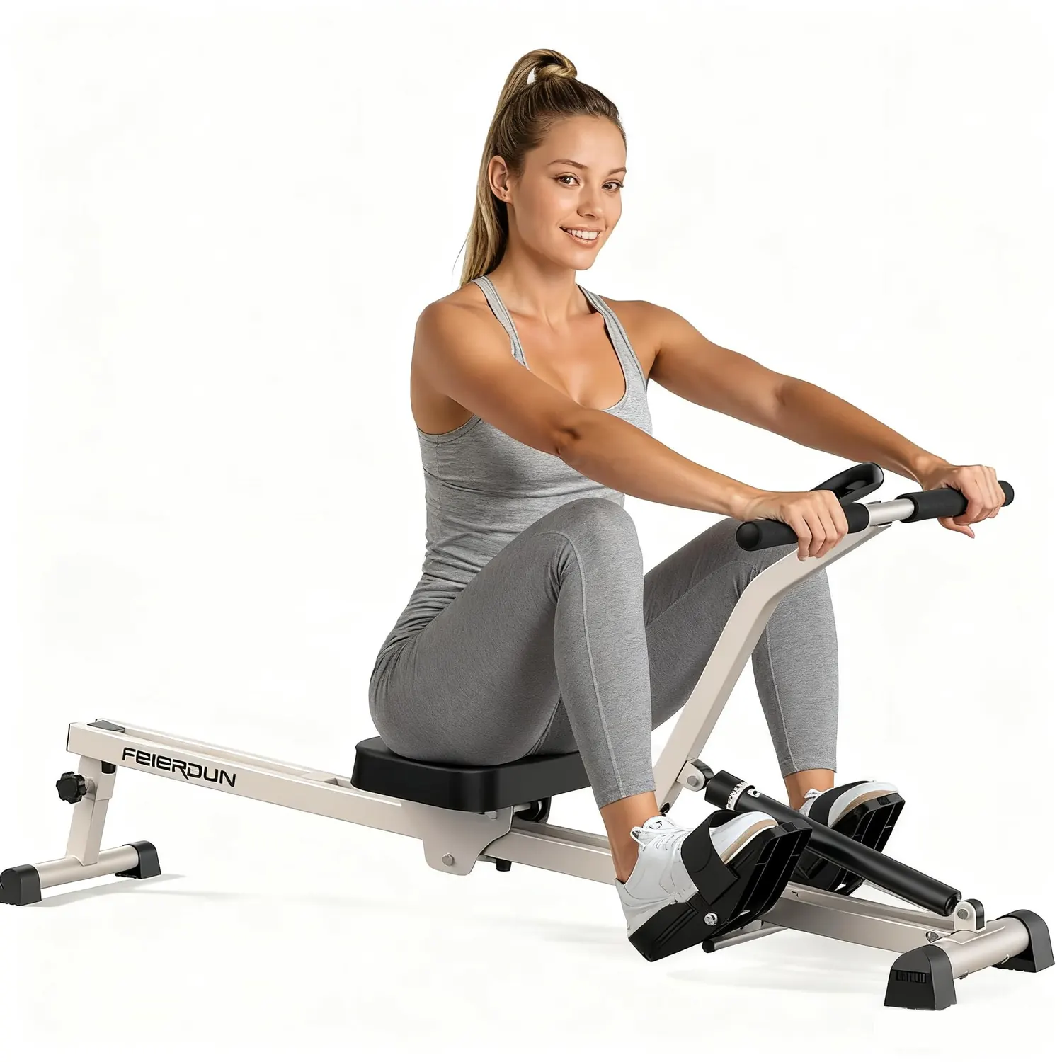 FEIERDUN hydraulic rowing machine for home cardio